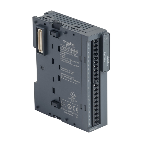 Schneider Electric TM3AM6G analog module, 4 inputs, 2 outputs, 12-bit, 24 VDC, Modicon TM3