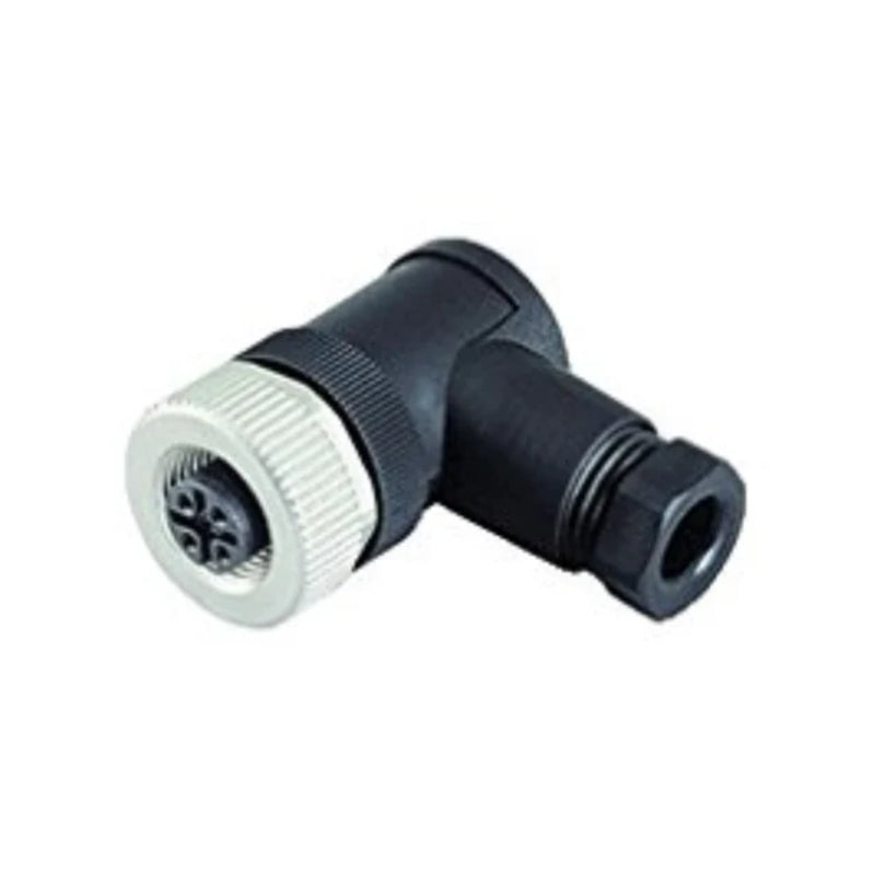 Pepperl+Fuchs V1-W-BK 4-pin male M12 connector, field-attachable, screw terminal, IP67 black housing