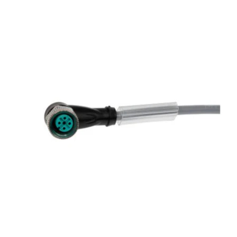 Pepperl+Fuchs V1‑W‑2M‑PVC angled M12 female to open leads cable, 2 m grey PVC, IP67