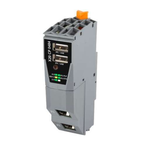 B&R X20CP0484 compact CPU module, 400 MHz, with Ethernet, USB, and POWERLINK

