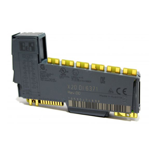 B&R X20DI6371 16-channel digital input module, 24 V DC sink, X20 series

