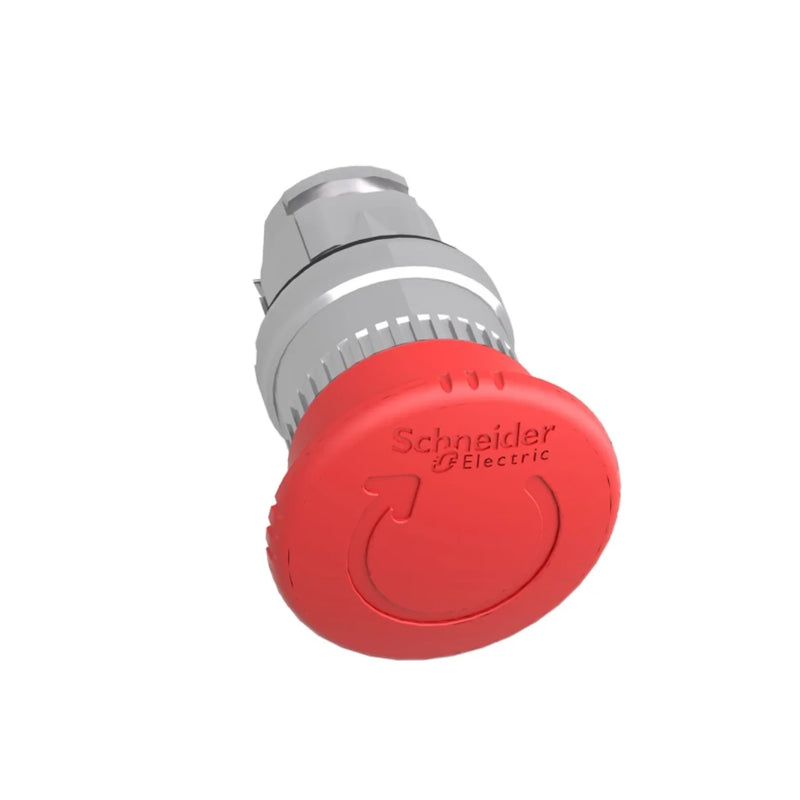 Schneider Electric ZB4BS844 40 mm metal emergency‑stop mushroom head, twist‑to‑release, IP66