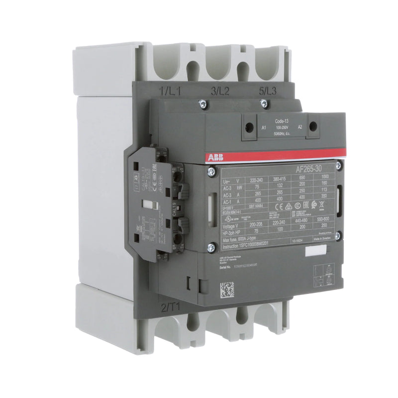 ABB AF265-30-11-13 | Contactor, 265A, 3-Pole, 100-250V AC/DC Coil