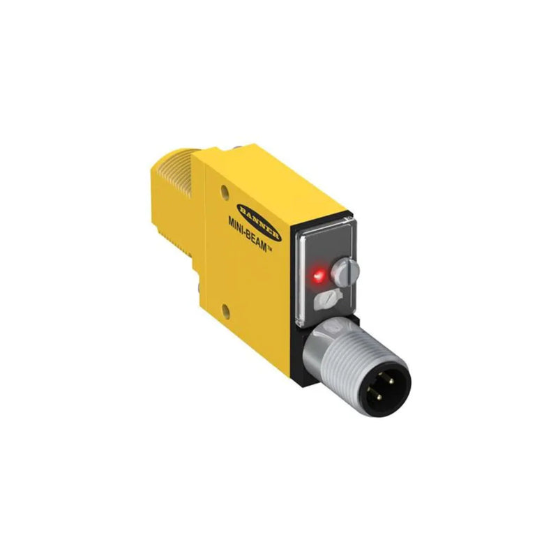 Compact Banner SM312DQD sensor for precise, reliable object detection in automation systems.