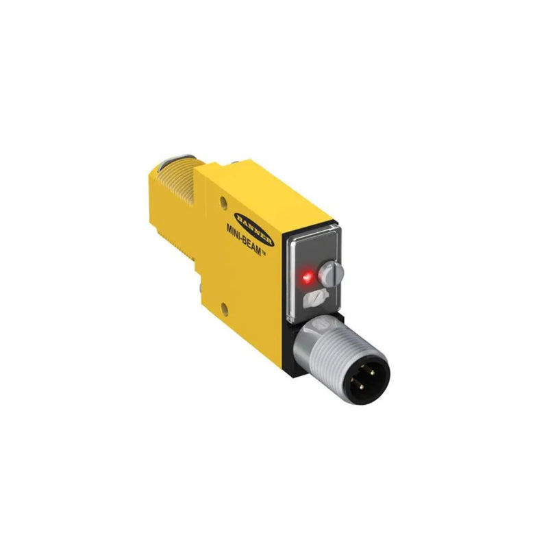 Compact design Banner SM312FQD with infrared LED and QD connector for seamless industrial integration.
