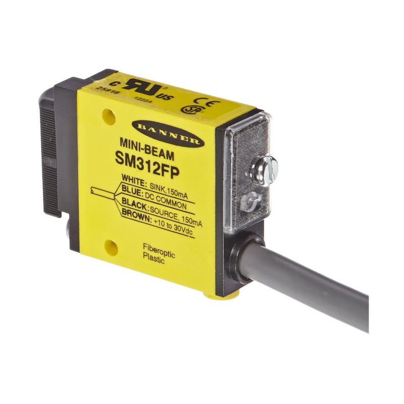 Banner SM312FP sensor offers reliable short-range detection with visible red LED for industrial settings.