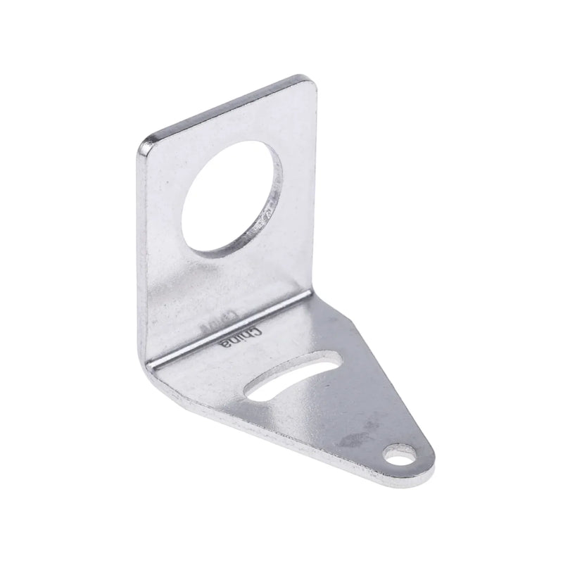 Stainless steel bracket compatible with 18 mm cylindrical sensors for industrial use.