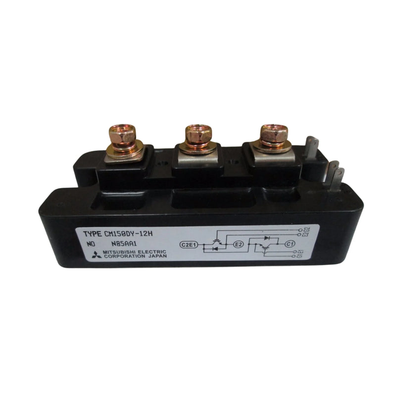 Efficient Mitsubishi CM150DY‑12H IGBT module with dual configuration and 150A 600V rating, chassis mount design