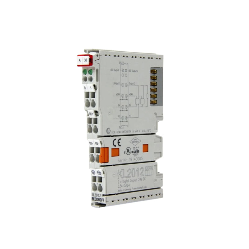 Beckhoff KL2012 2-channel digital input terminal, 24 V DC, for precise signal detection in automation systems.