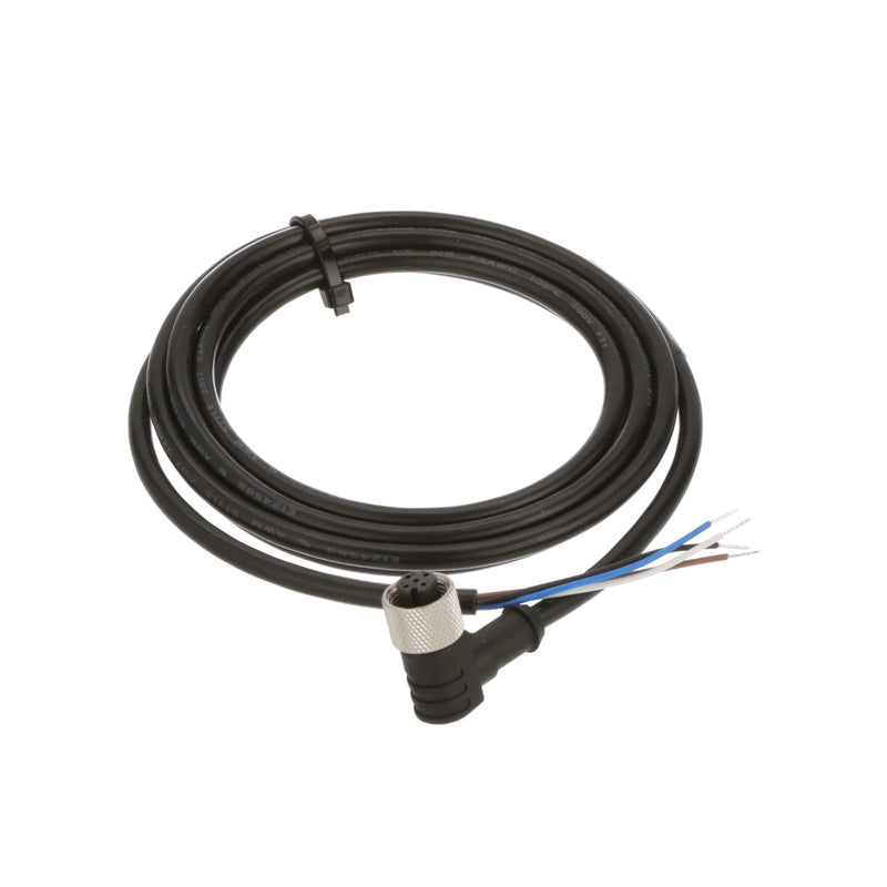 Banner MQDC-406RA with M12 4-Pin Right-Angle Female Connector for industrial use.