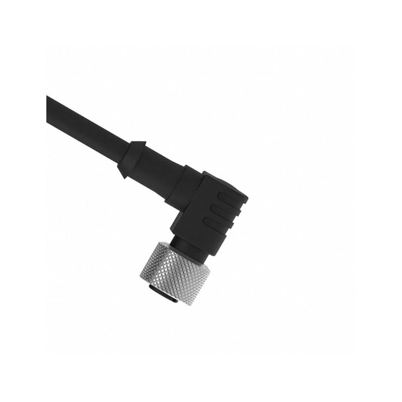 Banner MQDC1-506RA cordset with 5-pin M12 right-angle connector, 2 m PVC cable, and IP67 certification.